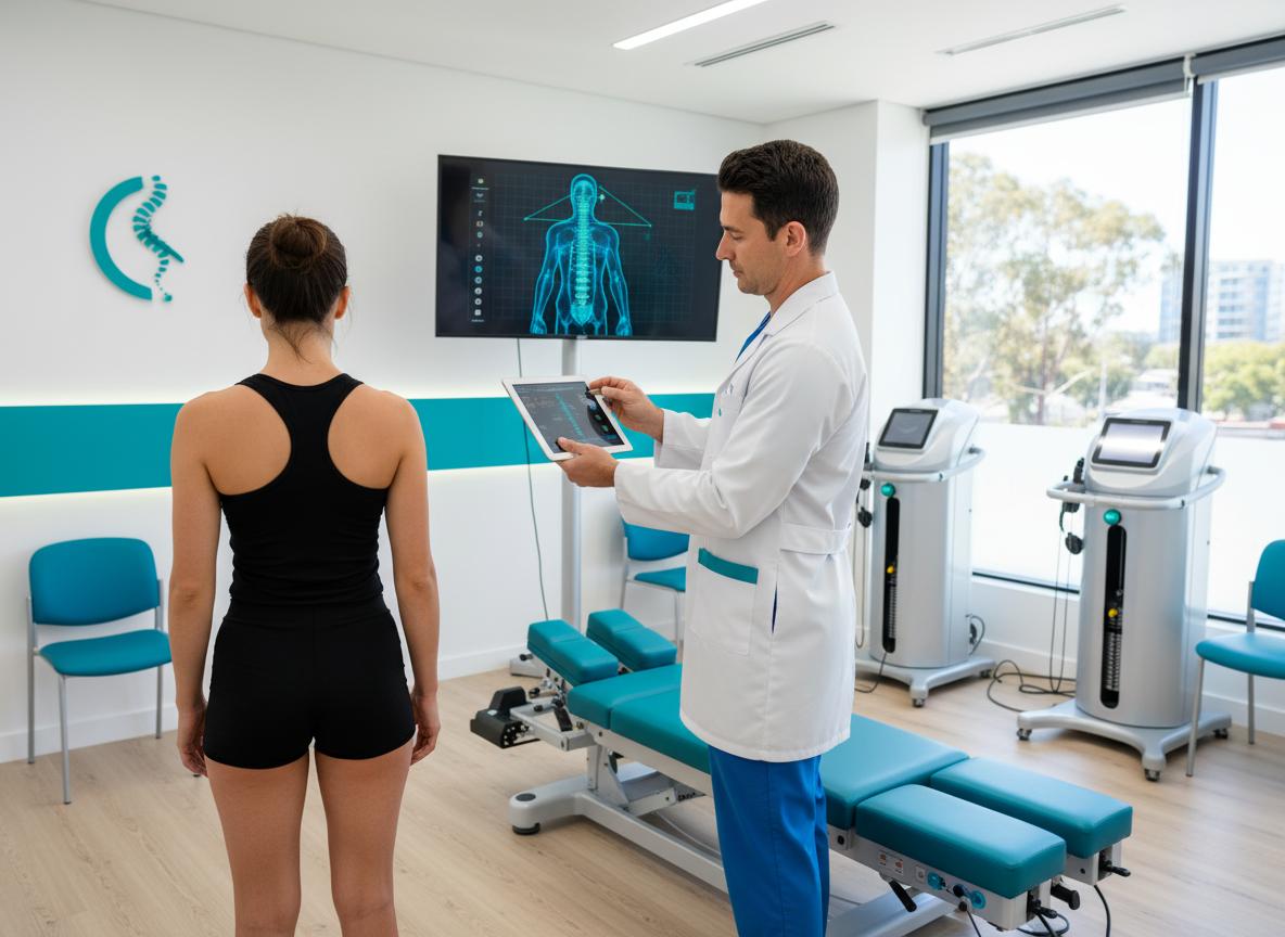 Chiropractor treating patient